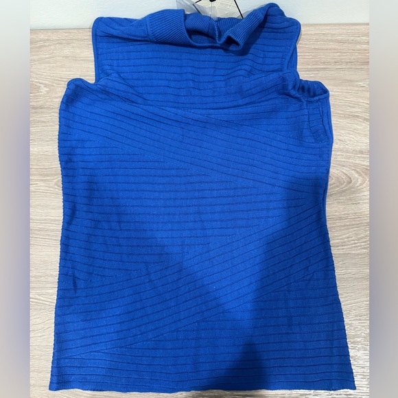 Dana Buchman Sleeveless Cobalt Blue Acrylic Mockneck Top Size S New With Tags - Picture 7 of 14